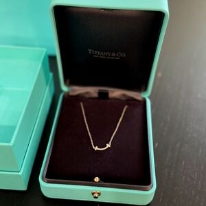 Tiffany T Smile Pedant in White Gold with Diamond